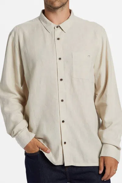 Billabong Ricardo Long Sleeve Woven Shirt In Berry In Neutral