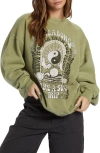Billabong Ride In Cotton Blend Graphic Sweatshirt In Avocado 1