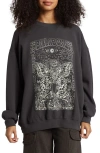 Billabong Ride In Cotton Blend Graphic Sweatshirt In Black Sands 5