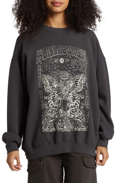 Billabong Ride In Cotton Blend Graphic Sweatshirt In Black Sands 5
