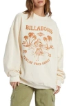 Billabong Ride In Cotton Blend Graphic Sweatshirt In White Cap 2