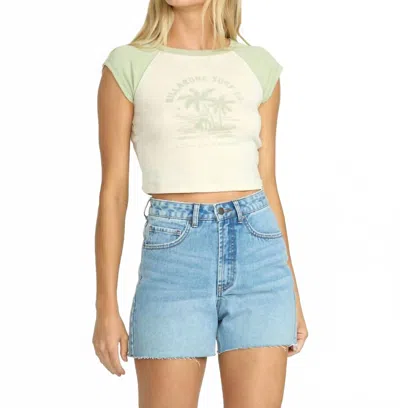Billabong Riley Denim Short In Faded Indigo Fray In Blue