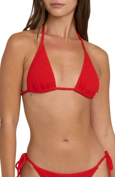 Billabong Rising Tide Remi Triangle Bikini Top In Red