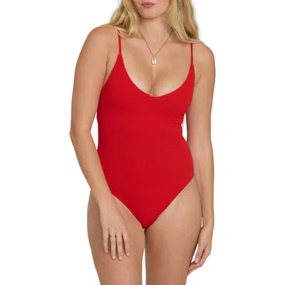 Billabong Rising Tide Strappy One-piece Swimsuit In Red