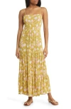 Billabong Riviera Romance Floral Maxi Dress In Green Envy