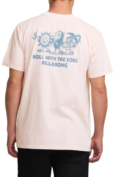 Billabong Roll Premium Wave Cotton Graphic T-shirt In Light Pink