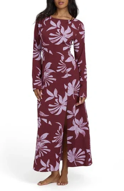 Billabong Romance You Long Sleeve Maxi Dress In Pink