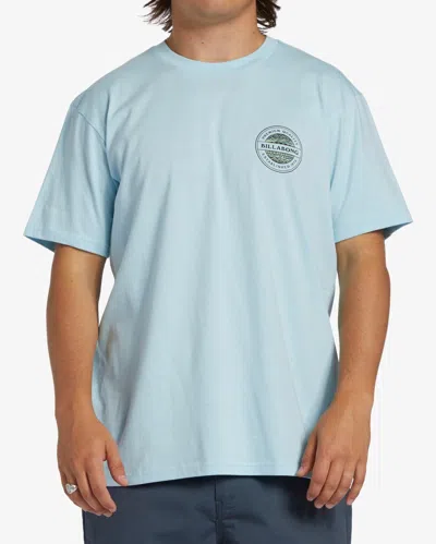 Billabong Rotor T-shirts Men's Blue Cotton Short Sleeve Crew Neck Fts243