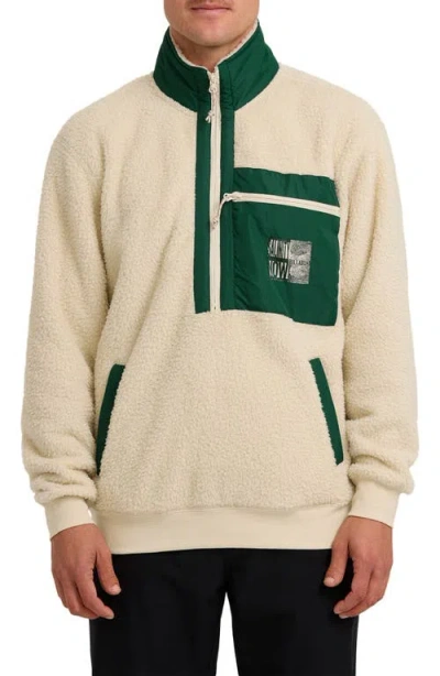 Billabong Salinity Half Zip Fleece Pullover In Neutral