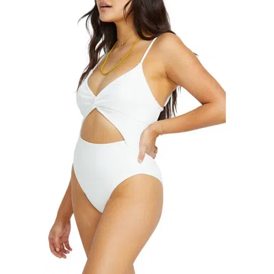 Billabong Salt & Sol Mika Cutout One-piece Swimsuit In Salt Crystal