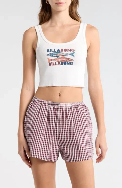 Billabong Salt Of The Sea Crop Cotton Tank In White