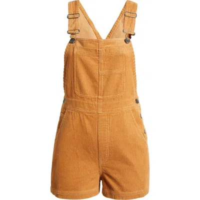 Billabong Sand Canyon Cotton Corduroy Shortalls In Biscuit