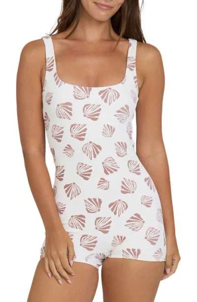 Billabong Sandy Shells Thalia Cutout Surf One-piece Swimsuit In White