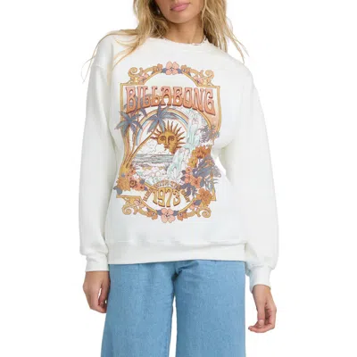 Billabong Seaside Dreams Fleece Crewneck Graphic Sweatshirt In Brown