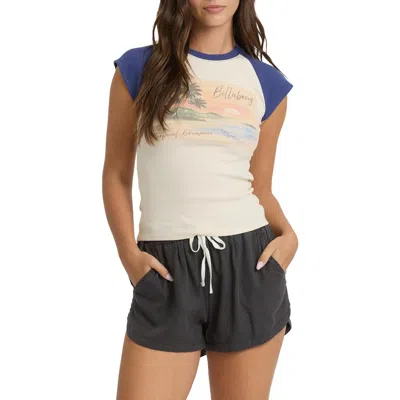 Billabong Setting Sun Raglan Graphic Tee In White