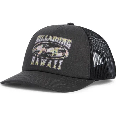 Billabong Shadow Tropics Trucker Hat In Black Pebble