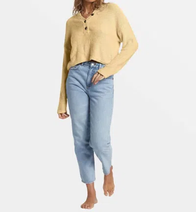Billabong Shallow Waters Henley Sweater In Yek0-retro Yellow