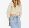 Billabong She Dances Crop Cardigan In White Cap In White
