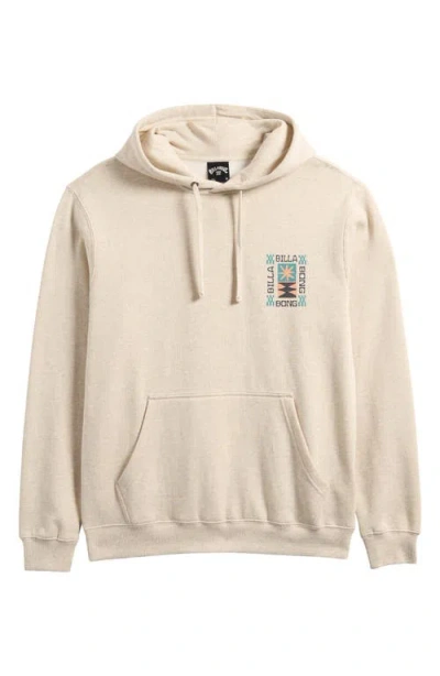 Billabong Short Sands Graphic Hoodie In Oatmeal Heather