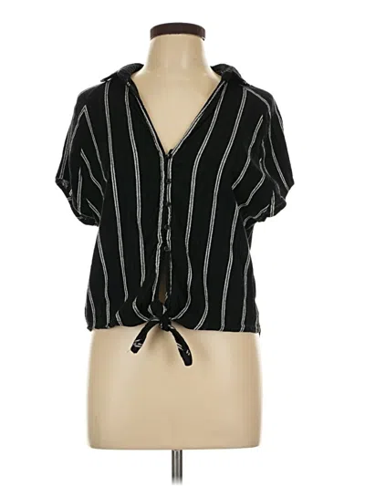 Pre-owned Billabong Short Sleeve Blouse In Black