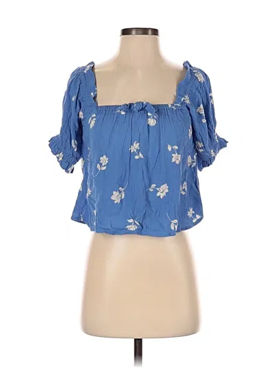 Pre-owned Billabong Short Sleeve Blouse In Blue