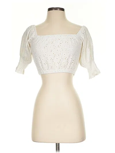 Pre-owned Billabong Short Sleeve Blouse In Ivory