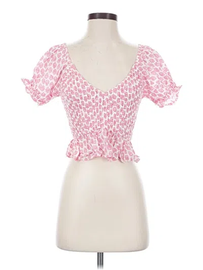 Pre-owned Billabong Short Sleeve Blouse In Pink