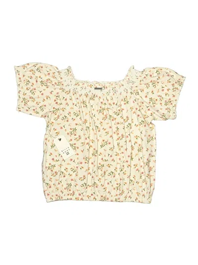 Pre-owned Billabong Kids' Short Sleeve Blouse In White