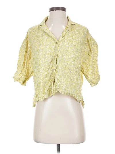 Pre-owned Billabong Short Sleeve Blouse In Yellow