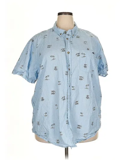 Pre-owned Billabong Short Sleeve Button Down Shirt In Blue