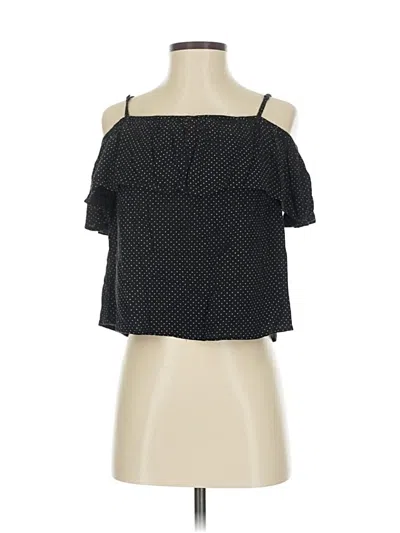 Pre-owned Billabong Short Sleeve Top Black Cold Shoulder Neckline Tops