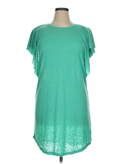 Pre-owned Billabong Short Sleeve Top Green Cold Shoulder Neckline Tops