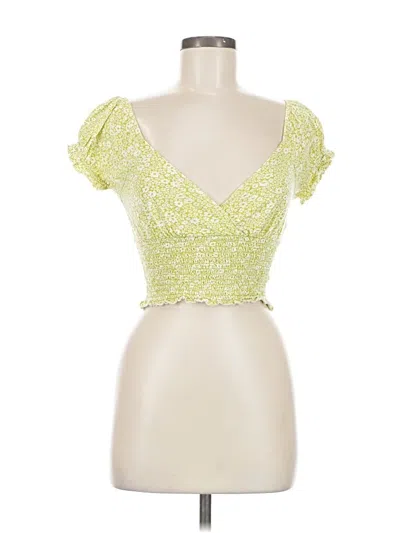 Pre-owned Billabong Short Sleeve Top Green Sweetheart Neckline Tops