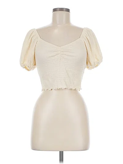 Pre-owned Billabong Short Sleeve Top Ivory Sweetheart Neckline Tops
