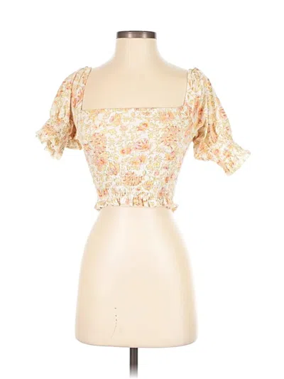 Pre-owned Billabong Short Sleeve Top Orange Sweetheart Neckline Tops