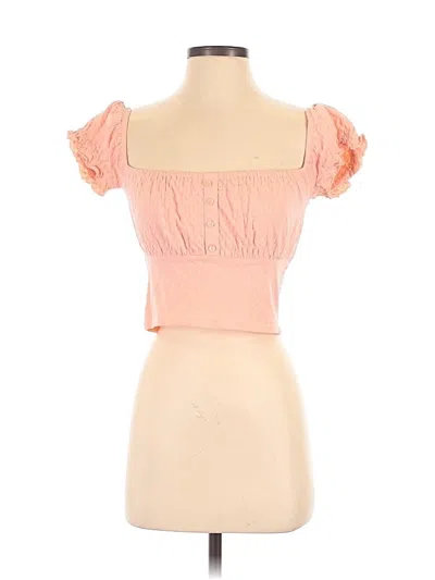 Pre-owned Billabong Short Sleeve Top Pink Sweetheart Neckline Tops