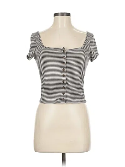 Pre-owned Billabong Short Sleeve Top Tan Sweetheart Neckline Tops In Brown