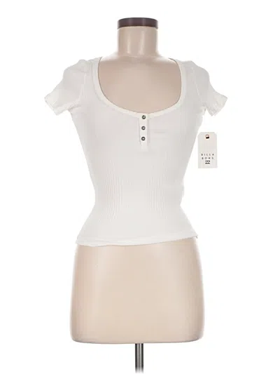 Pre-owned Billabong Short Sleeve Top White Sweetheart Neckline Tops