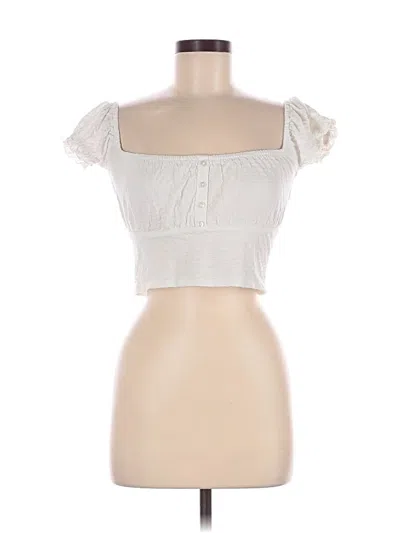 Pre-owned Billabong Short Sleeve Top White Sweetheart Neckline Tops