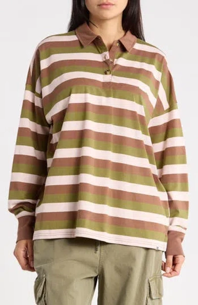 Billabong Sky Printed Rugby Long Sleeve Tee In Multi