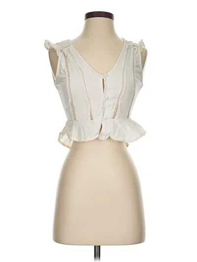 Pre-owned Billabong Sleeveless Blouse In White