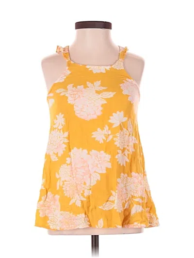 Pre-owned Billabong Sleeveless Top Yellow Halter Neckline Tops