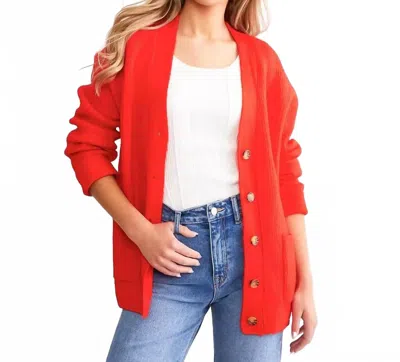 Billabong So Chill Cardigan In Rad Red