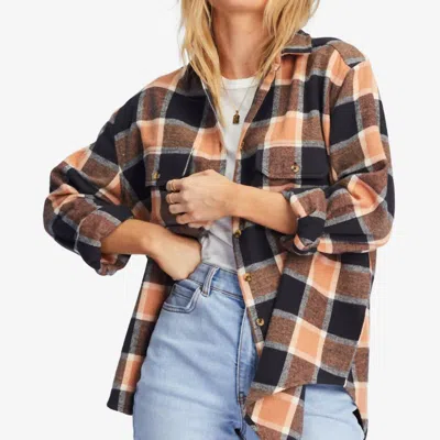 Billabong So Stoked Button-down Flannel Shirt In Tan In Brown