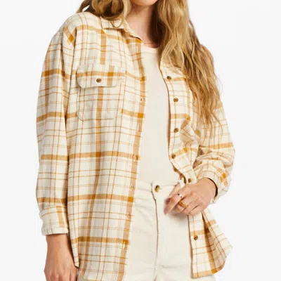 Billabong So Stoked Flannel Shirt In Yellow