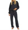 Billabong So Typical Elastic Waist Pants In Black Pebble In Black
