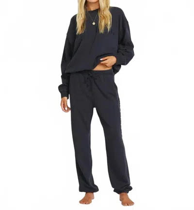 Billabong So Typical Elastic Waist Pants In Black Pebble
