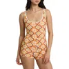 Billabong Sol Groove One-piece Surf Swimsuit In Multi