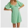 Billabong Sol Puff Sleeve Mini Dress In Green In Green