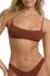 Billabong Sol Searcher Jaclyn Crop Bikini Top In Brown